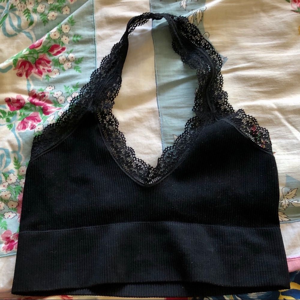 urban outfitters comfy black halter bralette